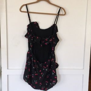 Love + Harmony Pants - Black and red cherry printer romper. Love + Harmony Pants - Black and red cherry printer romper.